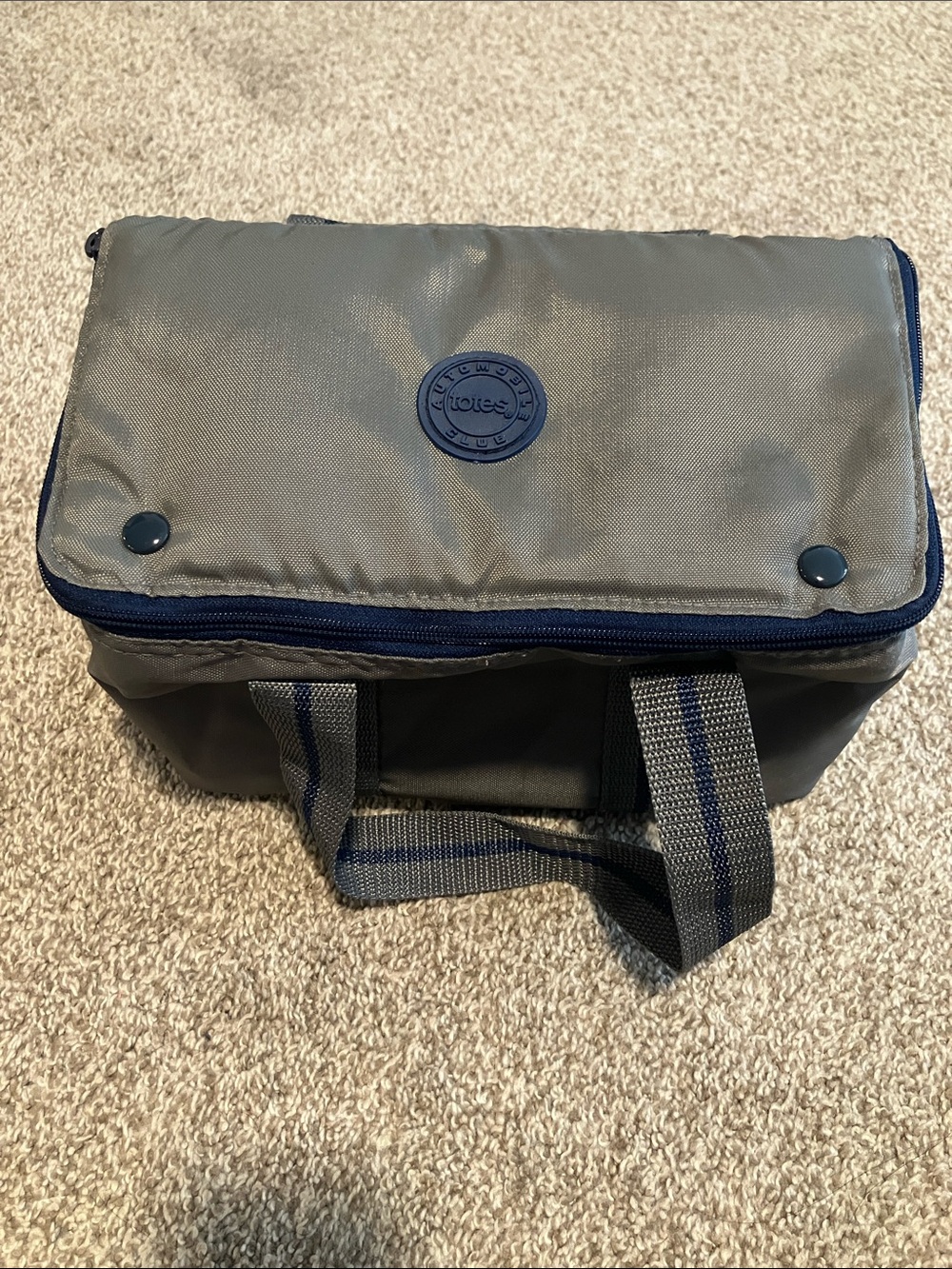 TOTES AUTOMOBILE CLUB INSULATED COOLER LUNCH/ TRUNK BAG IN GRAY